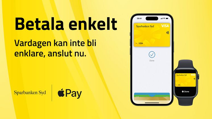 Sparbanken Syd lanserar idag Apple Pay till sina kunder - ett säkrare och mer tryggt sätt att betala