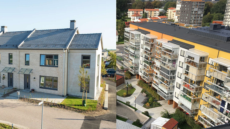 Två av Sveriges tio bästa bostadsprojekt! Brf Solkatten i Lund och Bonum Brf Rosenrot i Mölndal.