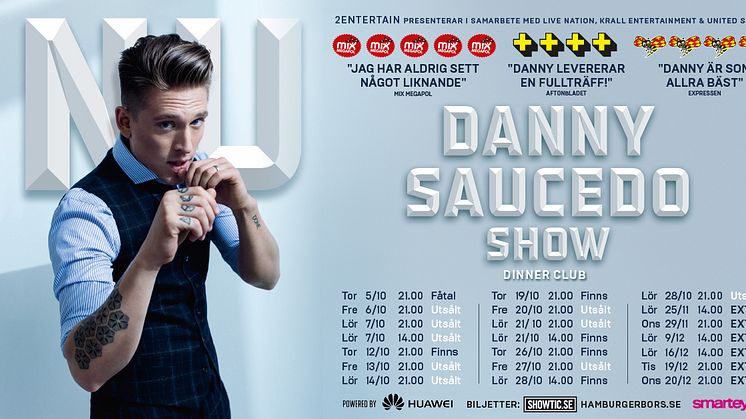 Höstens datum för Danny Saucedos show "NU" på Hamburger Börs