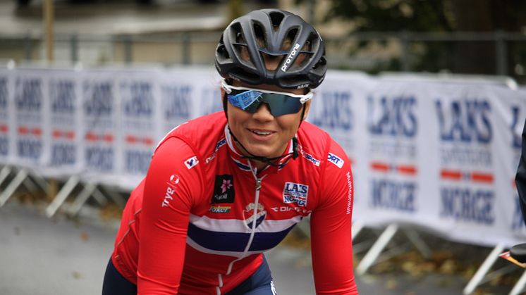 Susanne Andersen under sykkel-VM i Bergen