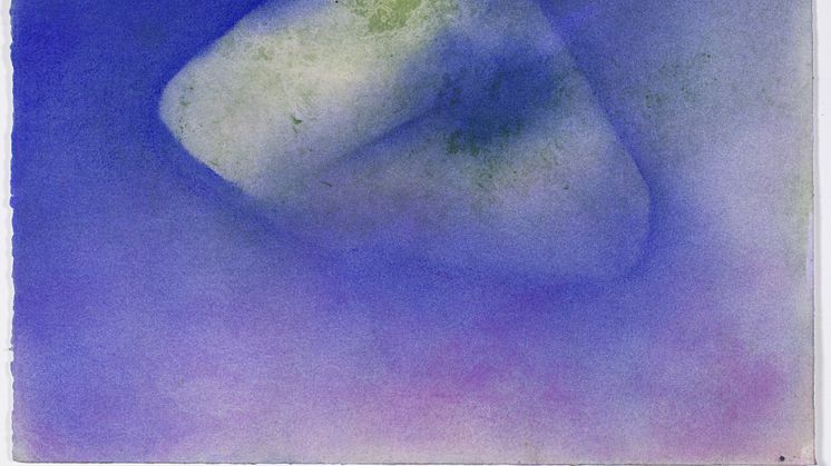 Isak Hall, Utan titel, akvarell och pastellkrita på papper, 2018