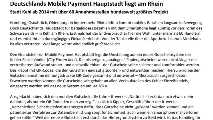Deutschlands Mobile Payment Hauptstadt liegt am Rhein