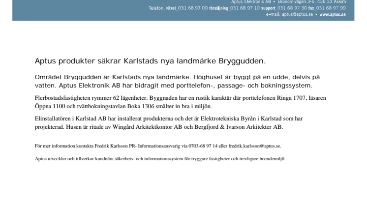 Aptus produkter säkrar Karlstads nya landmärke Bryggudden