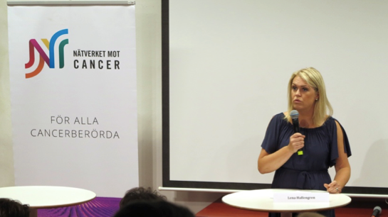 Socialminister Lena Hallengren (S) på Nätverket mot cancers seminarium