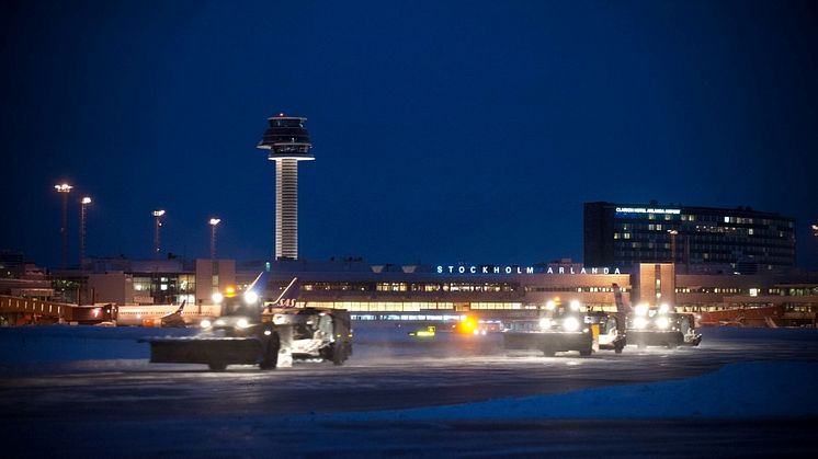 Vinter på Stockholm Arlanda Airport, foto Daniel Asplund.