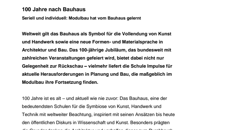 100 Jahre nach Bauhaus