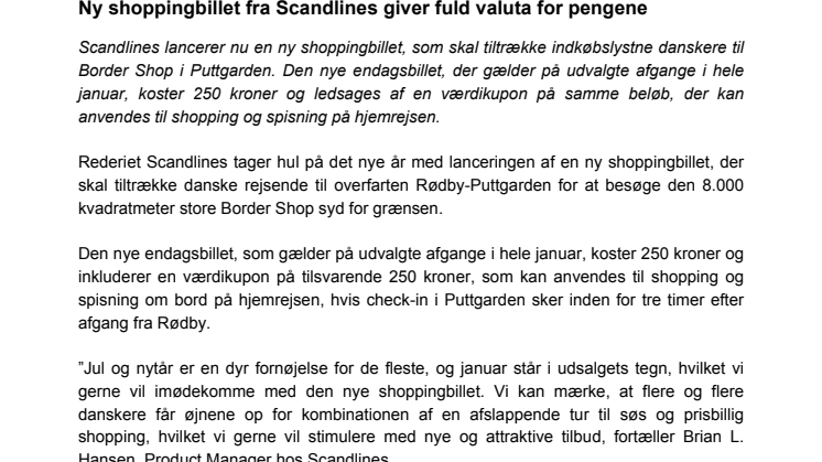 Ny shoppingbillet fra Scandlines giver fuld valuta for pengene