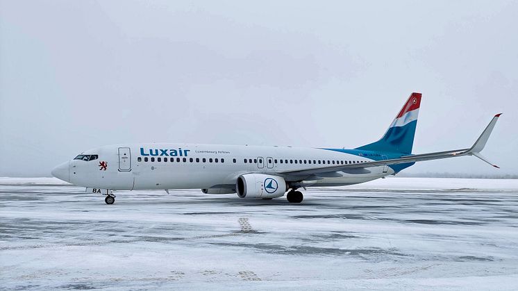 Luxair har precis landat på Scandinavian Mountains Airport.