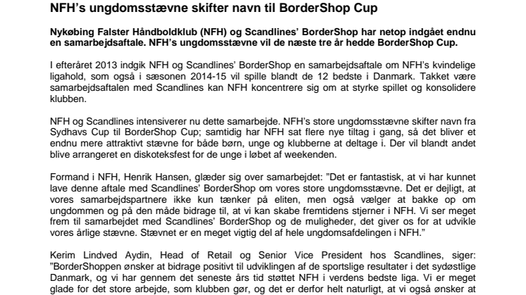 NFH’s ungdomsstævne skifter navn til BorderShop Cup