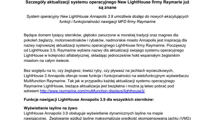 Szczegóły Aktualizacji Systemu Operacyjnego New LightHouse Firmy Raymarie Już Są Znane