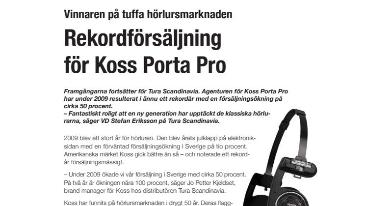 Vinnaren på tuffa hörlursmarknaden – rekordförsäljning för Koss Porta Pro