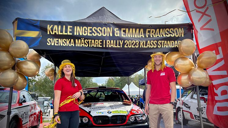 Kalle Ingesson och Emma Fransson kämpade till sig SM-guldet i standardklassen i Rally-SM 2023