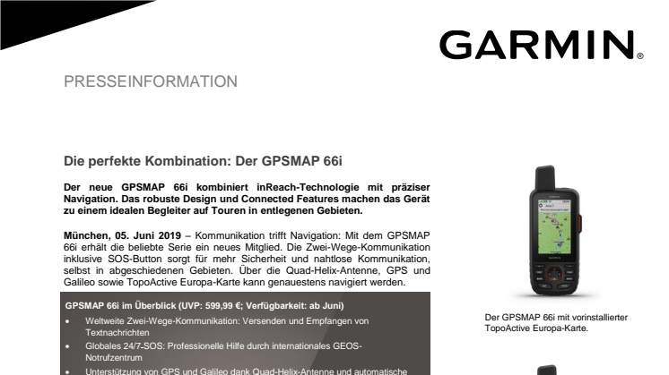 Die perfekte Kombination: Der GPSMAP 66i