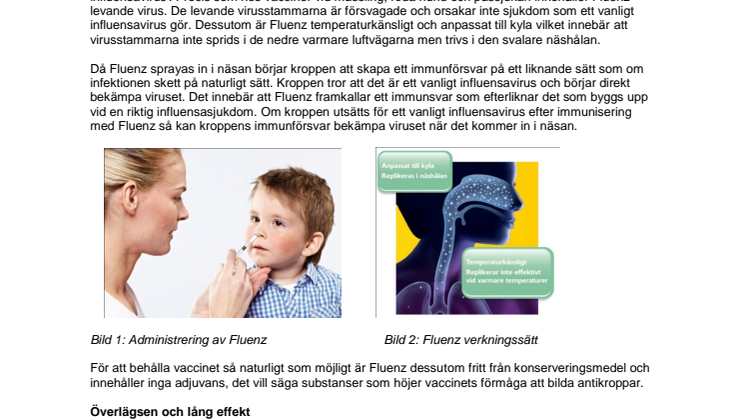 Fakta om Fluenz (influensavaccin)