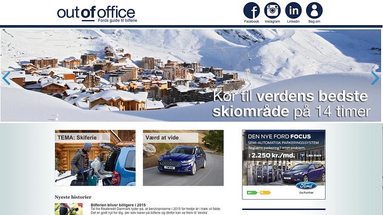 Out Of Office - Fords nye rejseportal med inspiration til din næste ferie