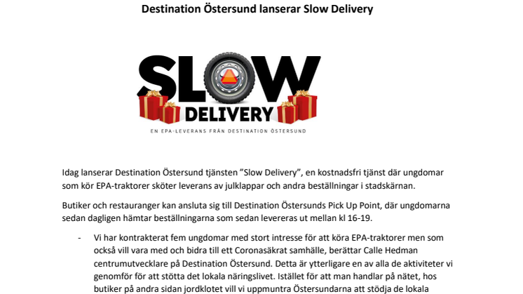 Destination Östersund lanserar Slow Delivery