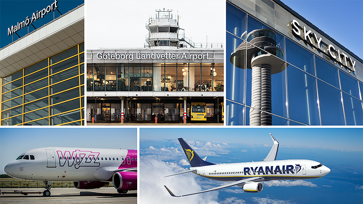  Photo: Ryanair, Wizz Air and Swedavia