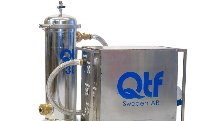 QTF avgasar och renar med egenutvecklad metod och specialmaskiner.