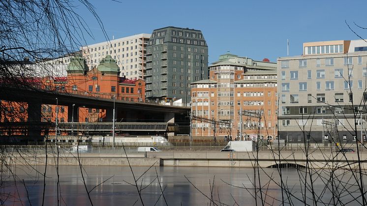 Tegnérs Torn i Stockholm, takskiffer på fasad "Nordskiffer Grön"