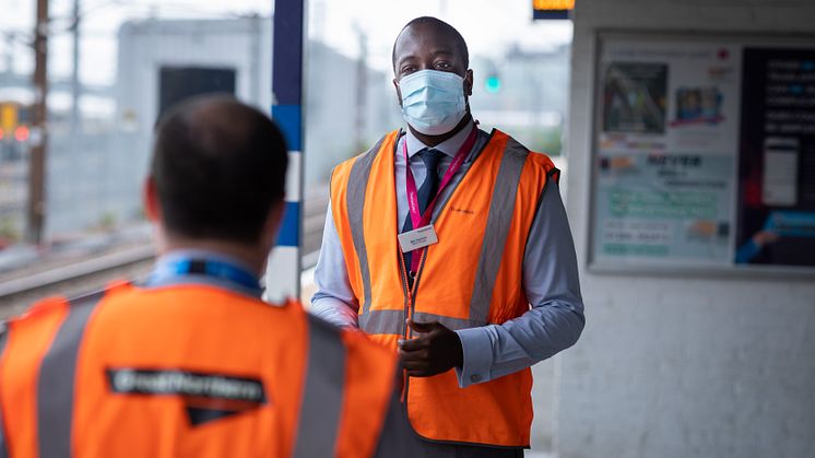 Thameslink station manager Marc Asamoah, putting safety first with his team