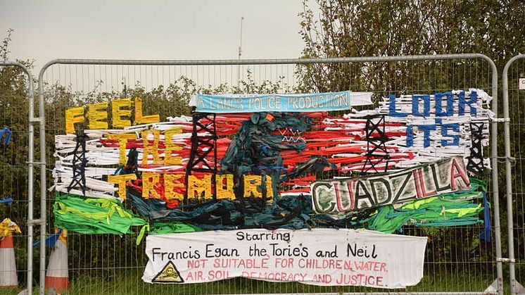 Fence art at the Preston New Road site in Lancashire (Photo credit: Anna Szolucha)