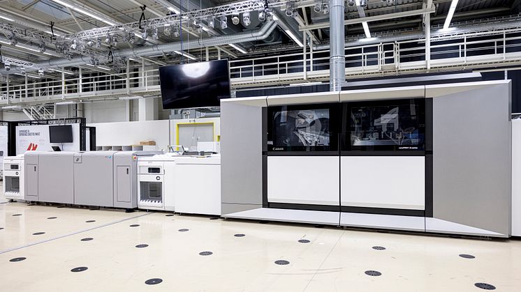 Canon’s varioPRINT iX-series can now be integrated with the Plockmatic DigiCoater Pro 400 HD LED paper coating machine