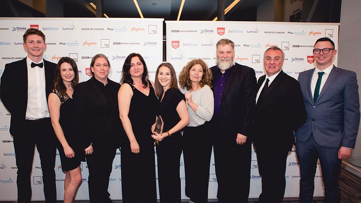 The Single Homeless Project celebrate collecting the Physical Activity for Health Award at the 2019 London Sport Awards