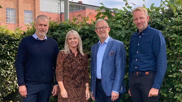  Förvärvet stärker positionen i södra Sverige och breddar även kunderbjudandet. Fredrik, Petra, Stefan och Sven är nöjda med utvecklingen.