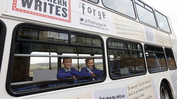Go North East’s Northern Writes bus. Photo courtesy of Newcastle Chronicle.