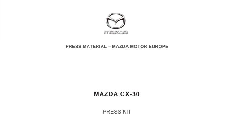 Pressekit Mazda CX-30