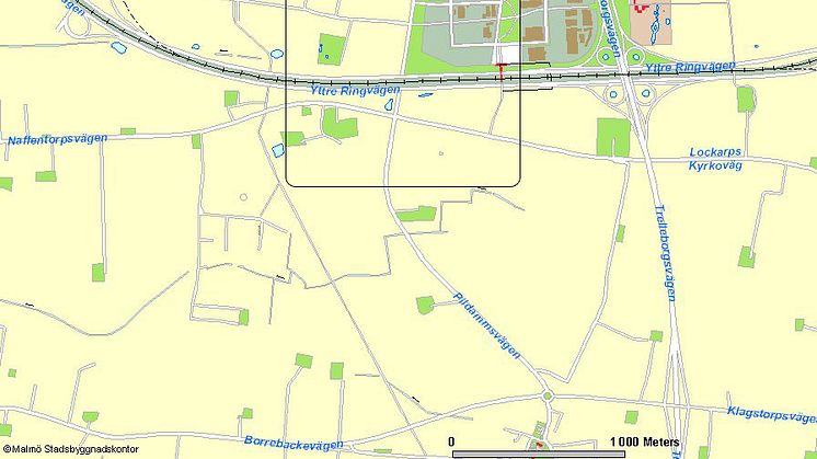 Ny trafikplats i Malmö - karta med markering