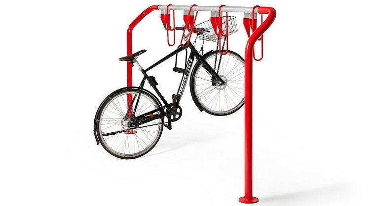 Nolas nya cykelställ StyrUpp städar upp synintrycken av parkerade cyklar, elcyklar och elsparkcyklar. 