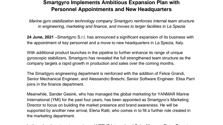 Smartgyro Implements Ambitious Expansion Plan