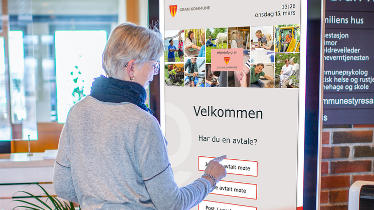 En tredjedel av norske kommuner bruker løsninger fra Procon Digital, og på rådhuset i Gran tas besøkende i mot på en effektiv måte.