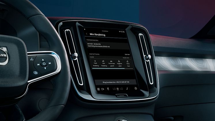 Volvia In-car app - försäkringsapp integrerad i en Volvo.