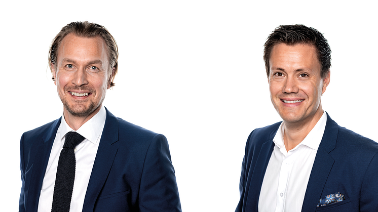 Joakim Sundh, ny vd för MTR Pendeltågen och Filip Johansson ny vd för MTRX.
