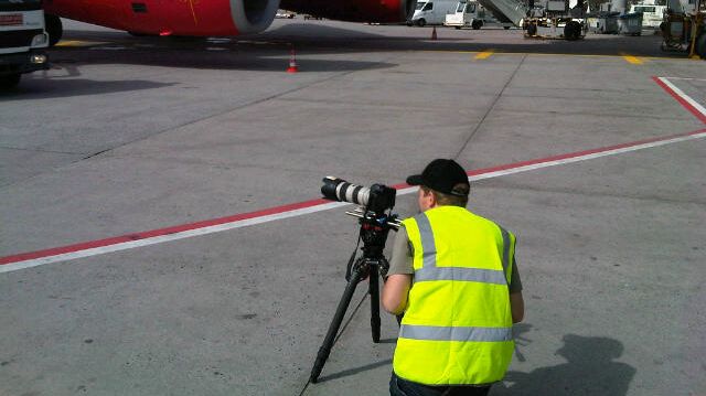 Sizing up a shot at Frankfurt Airport #Cavotecfilm