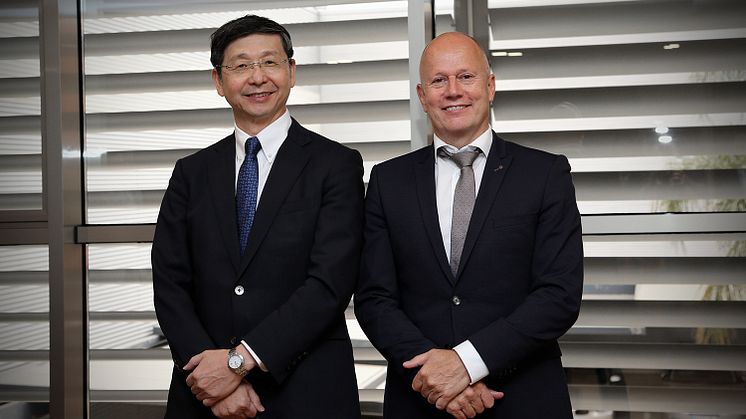 From left: Tetsuya Yamamoto, Chief Operating Officer (COO) and Representative Director of Yanmar Holdings; Peter Aarsen, Chief Executive Officer of Yanmar’s Energy System Business Unit.