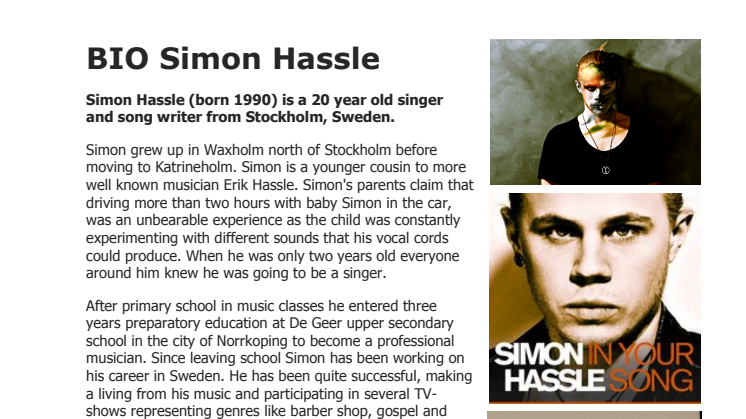 BIO of Simon Hassle