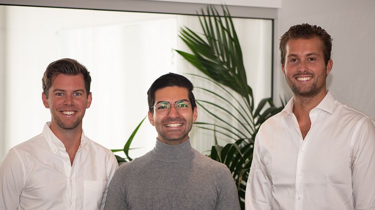 Founders of Labtrino. From left to right: COO Olle Henning, CEO Ramtin Massoumzadeh and CTO Thibault Helle