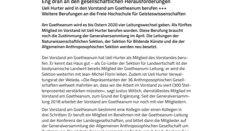 MM 2020 01 10 Berufungen Goetheanum Vorstand Sektionen p