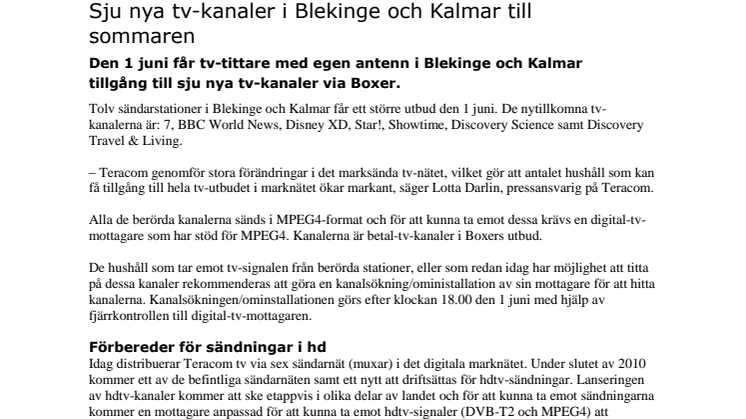 Sju nya tv-kanaler i Blekinge och Kalmar till sommaren