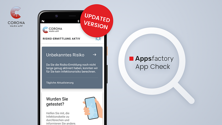 Appsfactory App Check: ​Update der Corona-Warn-App für zuverlässige Covid-19 Warnungen