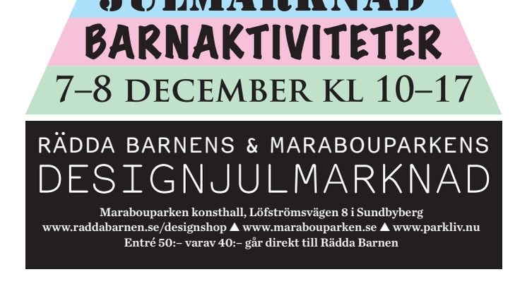 Designjulmarknad på Marabouparken konsthall 7-8 dec