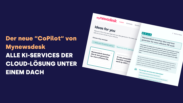 Mynewsdesk präsentiert seinen neuen „CoPilot“ für die KI-Services