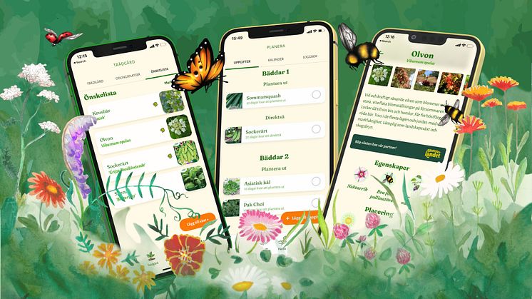 Gör en önskelista över växter till din odling i appen GardenR och klicka hem växterna från Blomsterlandet.