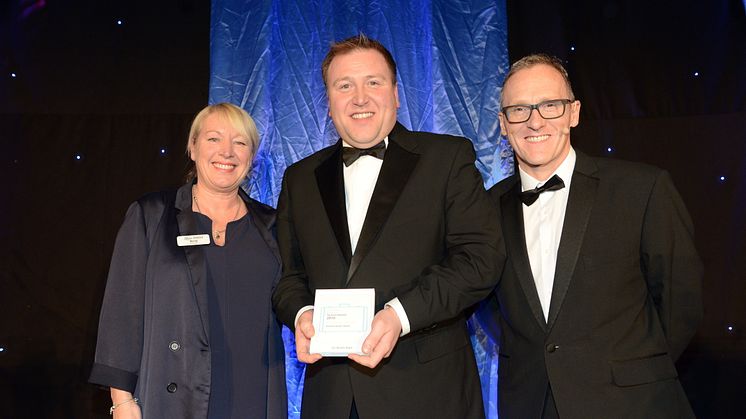 Stephen King (centre) collects Gold in the Inclusive Tourism category at the North East Tourism Awards