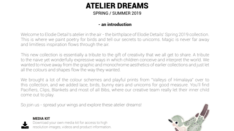 "Atelier Dreams" Elodie Details Spring 2019 Collection