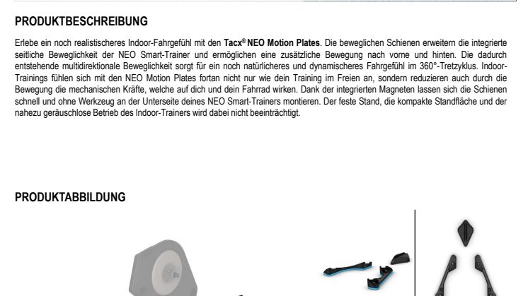 Garmin Datenblatt Tacx NEO Motion Plates DE