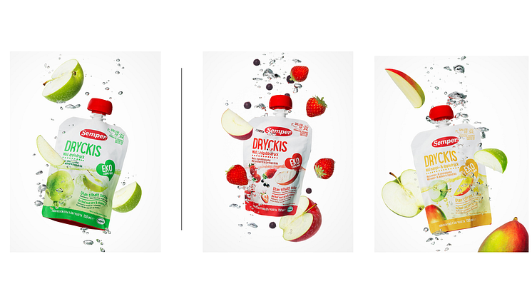 Semperin uutuustuote Dryckis on uudella tavalla pakattu lasten luomuhedelmäjuoma.